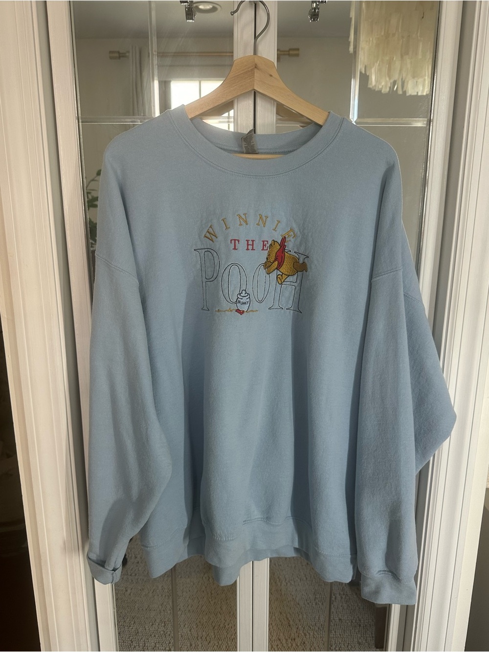 Vintage Winnie the Pooh Light Blue Graphic Sweatshirt